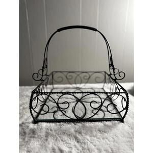 Southern Living at Home “Jamestown” Centerpiece Square Iron Glass Insert Tray